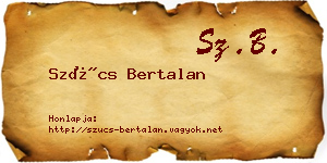 Szűcs Bertalan névjegykártya