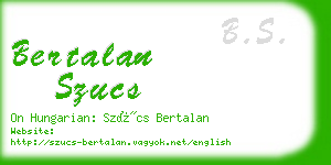 bertalan szucs business card